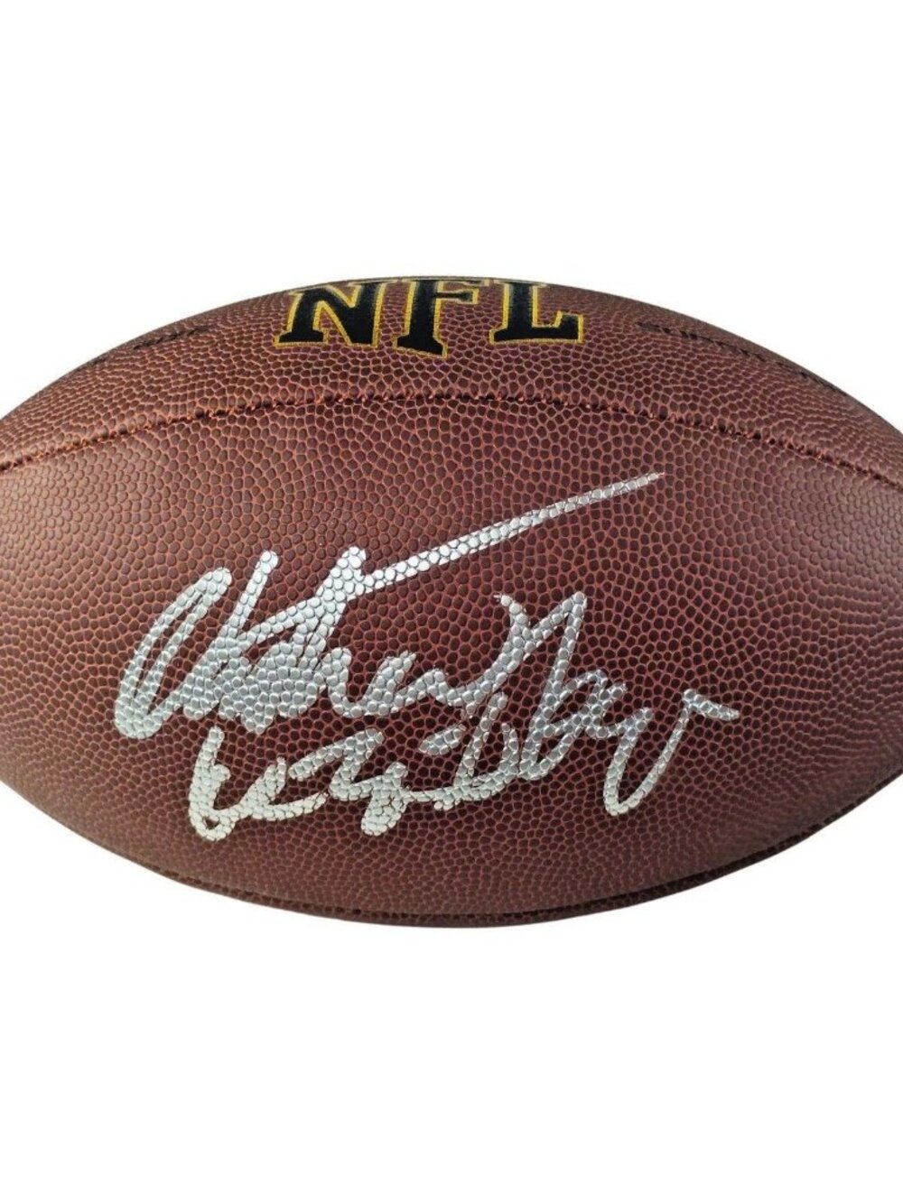 Christian Okoye Signed Wilson NFL Football Kansas City Chiefs Exact Proof COA